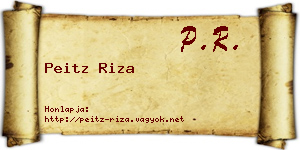 Peitz Riza névjegykártya